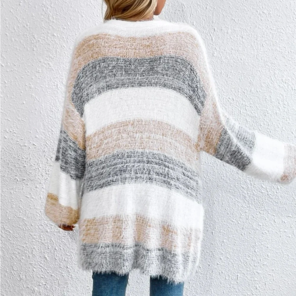 New color block open front cardigan - Picture 4 of 5